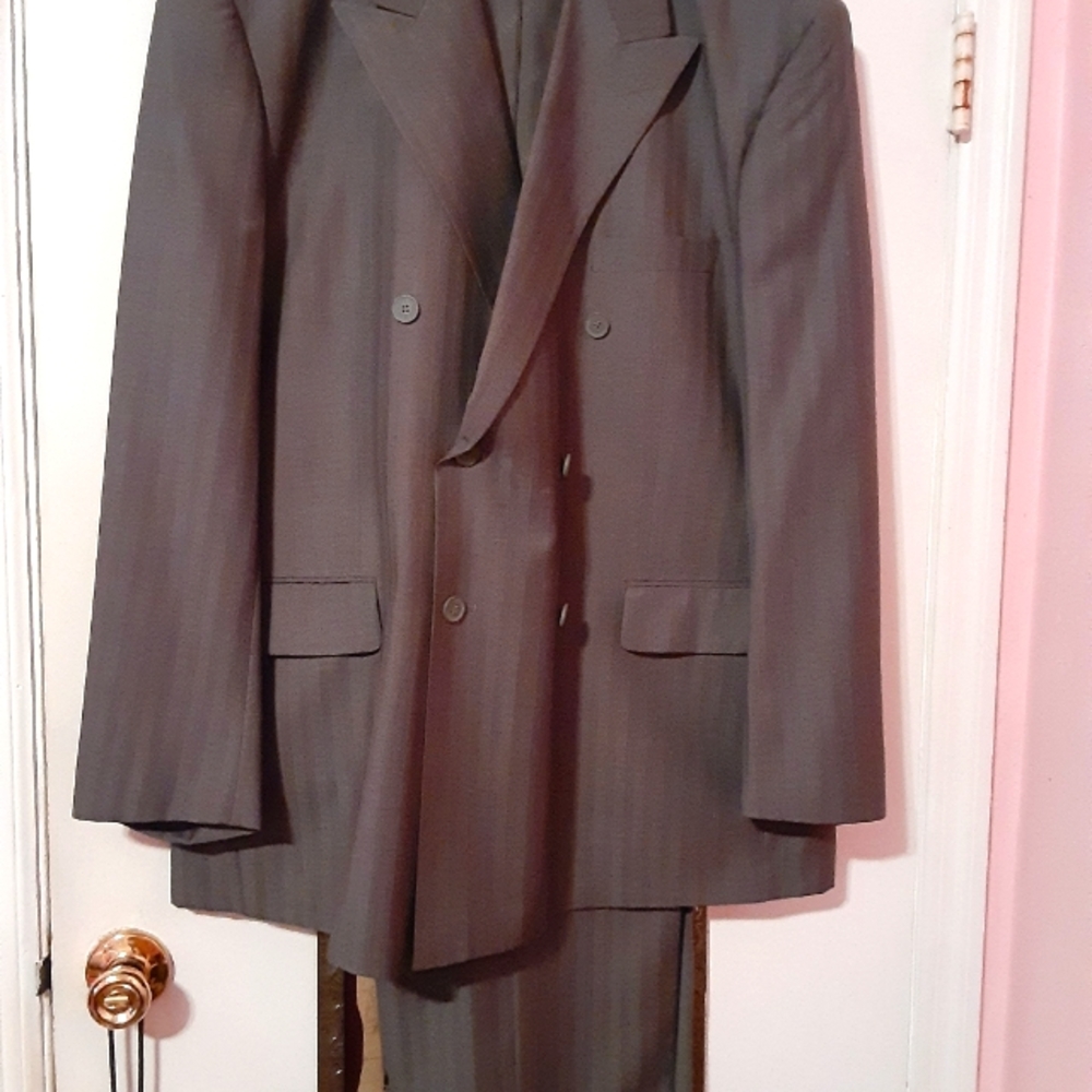 Men's Charcoal Gray double breasted suit
